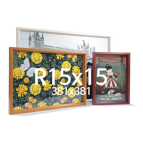 얕은경사 R15x15 우드 액자 나무 프레임
