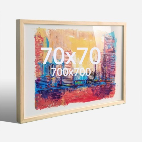 대형 뉴송 70x70 정사각 우드 액자 나무 프레임