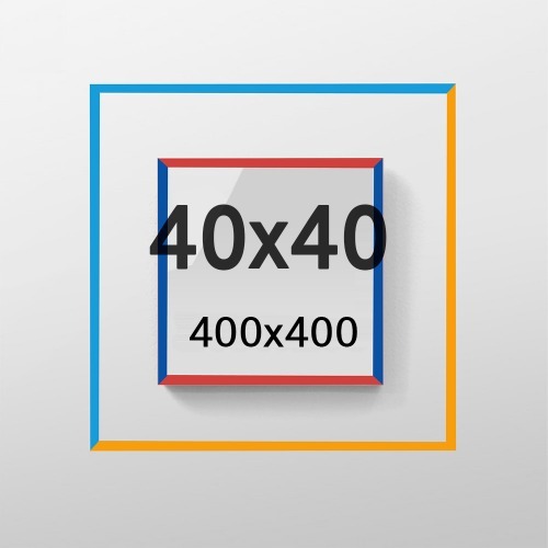 믹스컬러 주문제작 40x40 정사각 알루미늄 액자 감성 컬러 슬림 프레임