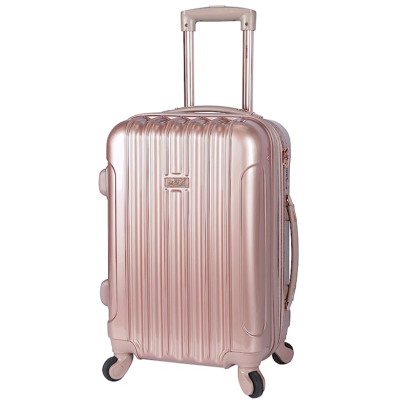 kensie Women’s Alma Hardside Spinner Luggage Expandable Rose Gold Carry