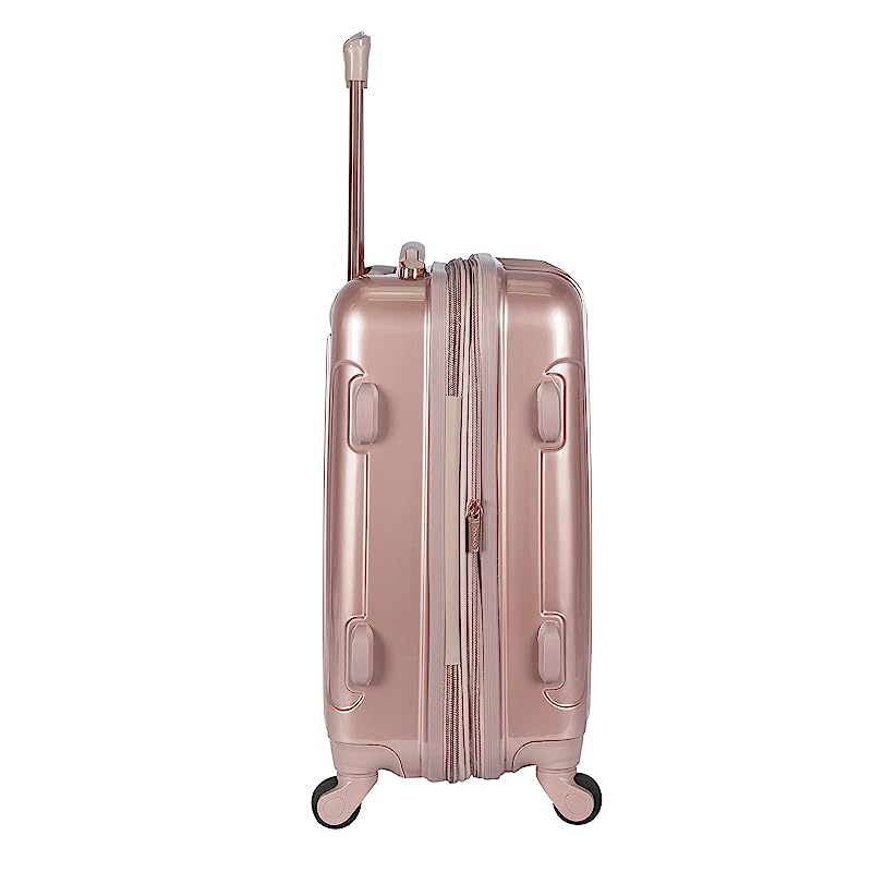 kensie Women’s Alma Hardside Spinner Luggage Expandable Rose Gold Carry