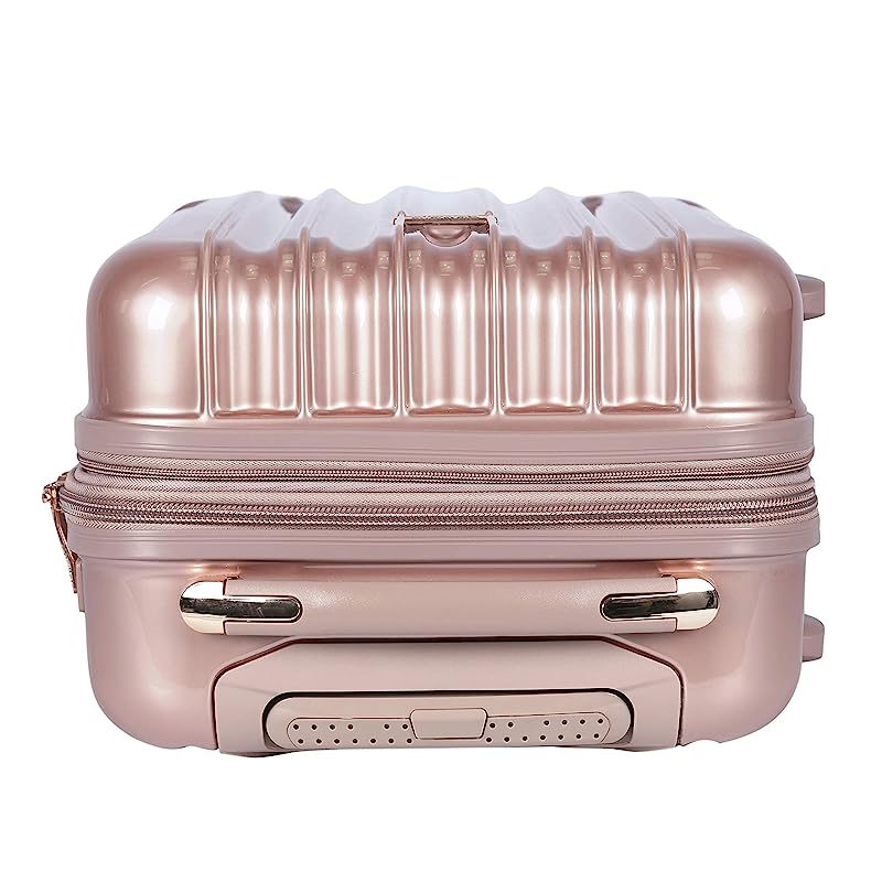kensie Women’s Alma Hardside Spinner Luggage Expandable Rose Gold Carry