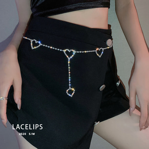 허리 체인 여성의 얇은 허리 체인 2023 새로운 사랑 플래시 다이아몬드 패션  P8670