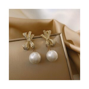 (일본 다이렉트 메일) Miniministore 여성용 귀걸이 골드 다이아몬드  P6150