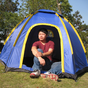 야외 휴대용 두꺼운 들어 갔어 및 방수 여행 텐트 3-4 인용 필드 방수 캠핑  P5894