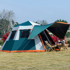 검은 접착제 텐트 야외 캠핑 두꺼운 자동 빠른 개방 휴대용 폭풍우 3-4 명 5 P9527