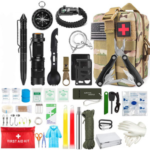 야외 용품 모험 생존 도구 세트 등산 캠핑 여행 장비 필드 캠핑 생존 비상 키트 P5399