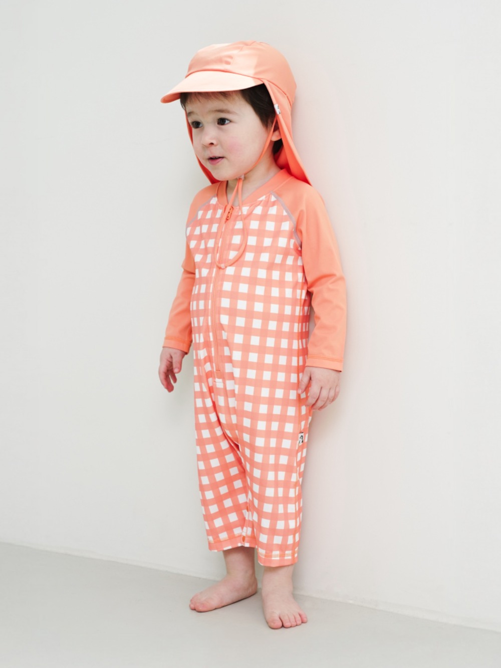UV PROTECTION 수영복 & 모자 세트, 일체형, 25여름