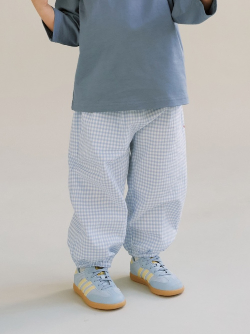 릴랙스 체크 밴딩 팬츠