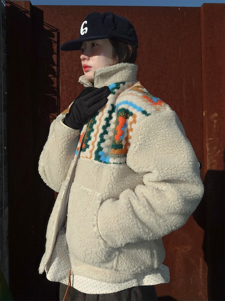 ■FRITUR■ Crocher Fleece Jacket Beige_F244JP04 Crocher Fleece Jacket Beige_F244JP04 - FRITUR