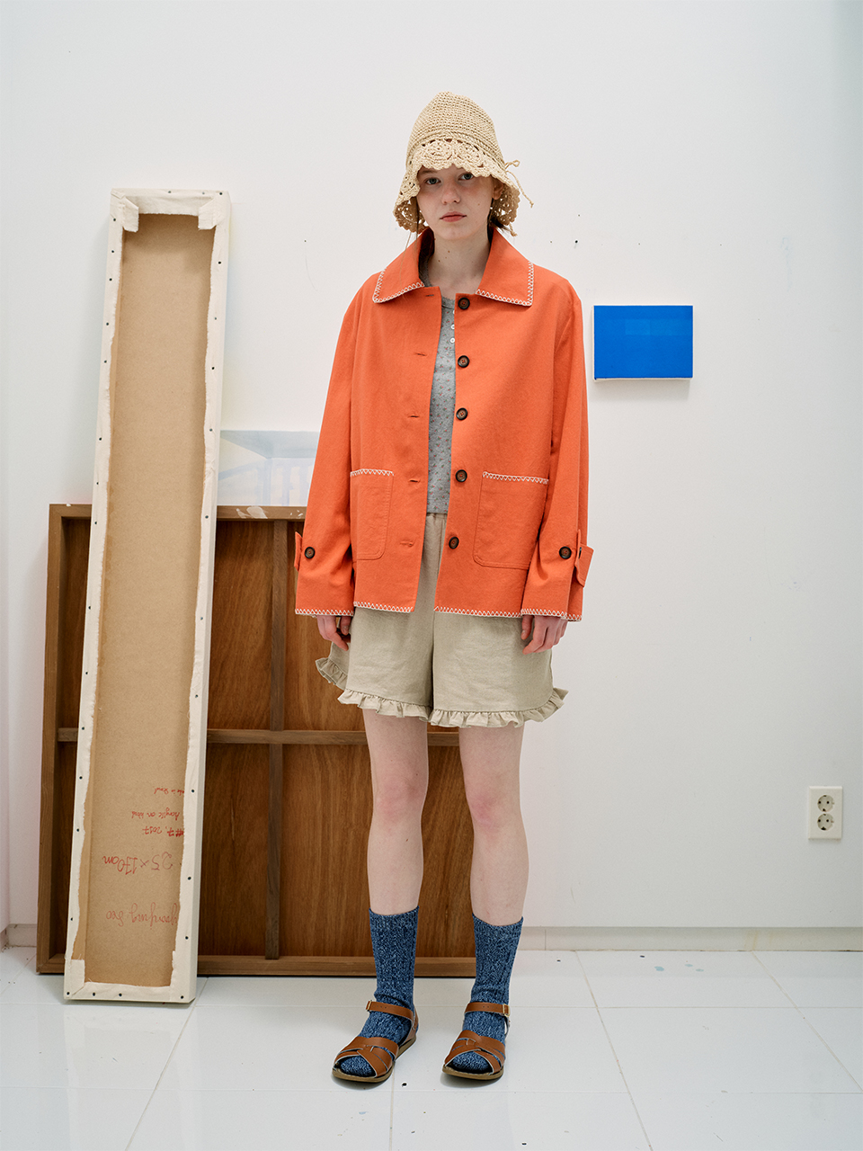 ■FRITUR■ The DAISY Stitch Work Jacket Red_F241JK02 The DAISY Stitch Work Jacket Red_F241JK02 - FRITUR