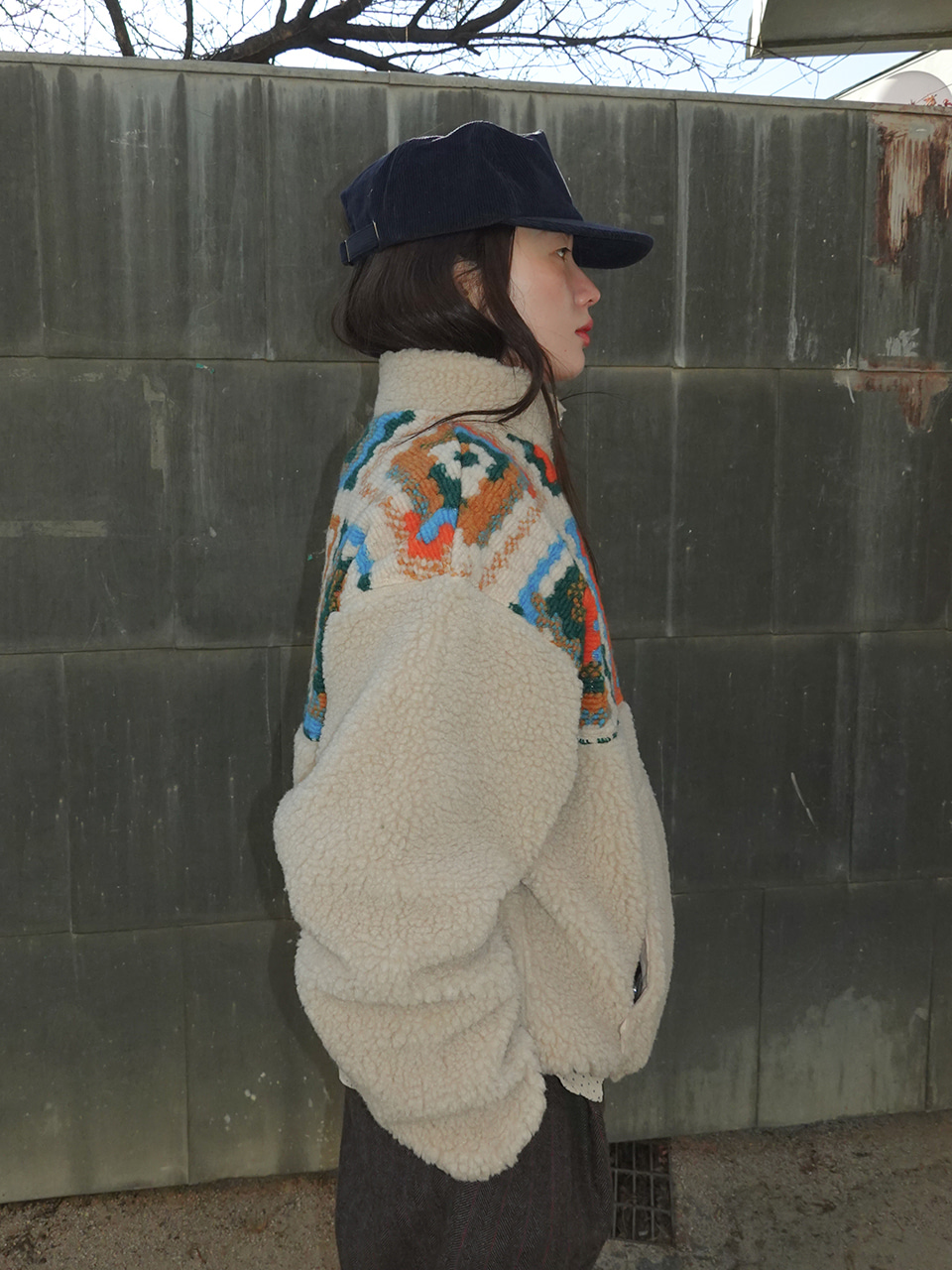 ■FRITUR■ Crocher Fleece Jacket Beige_F244JP04 Crocher Fleece Jacket Beige_F244JP04 - FRITUR