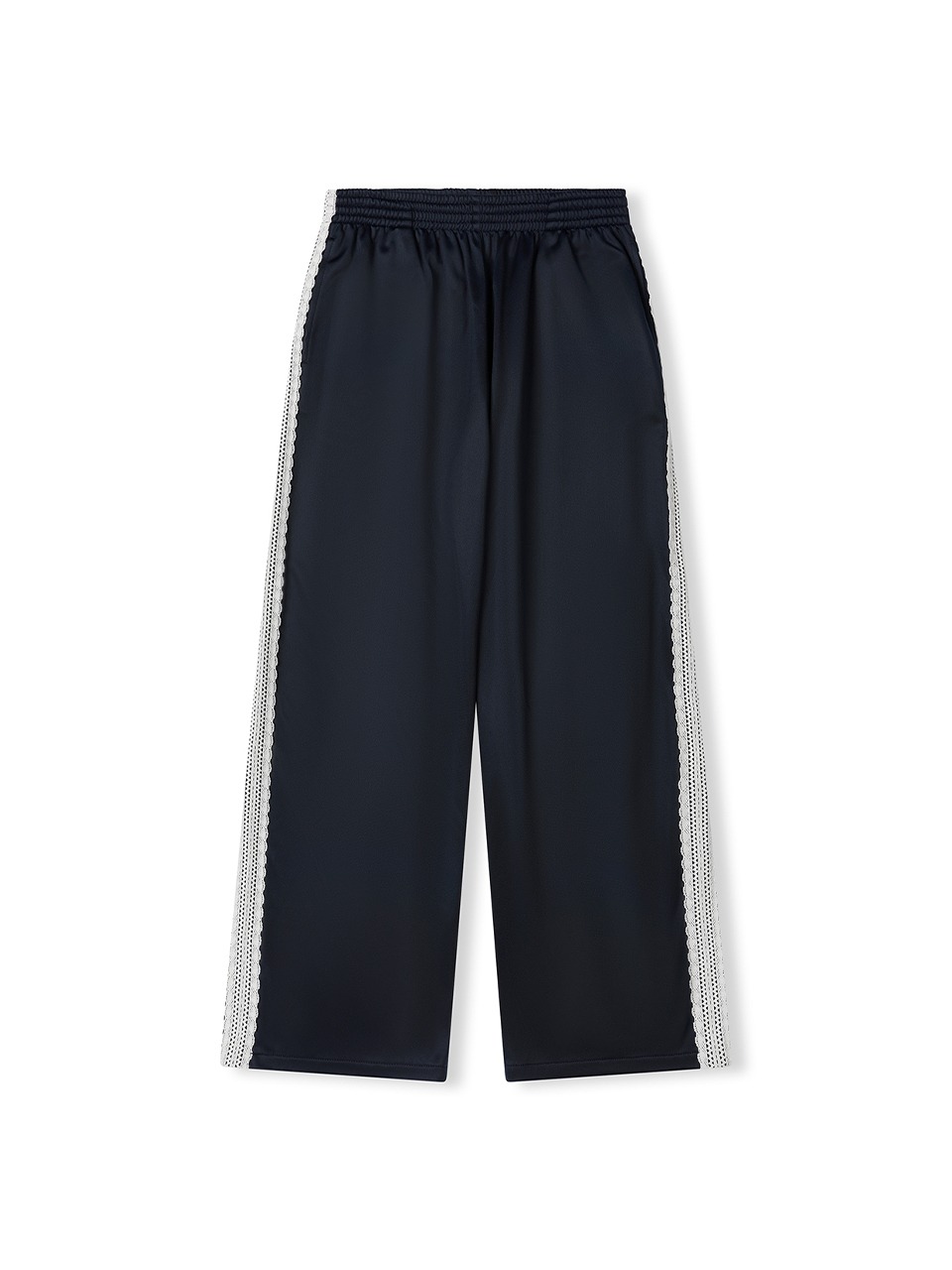 韓国商品/FRITUR Lace Track Denim SIDE LACE TRACK DENIM PANTS BLACK - RONRON 론론