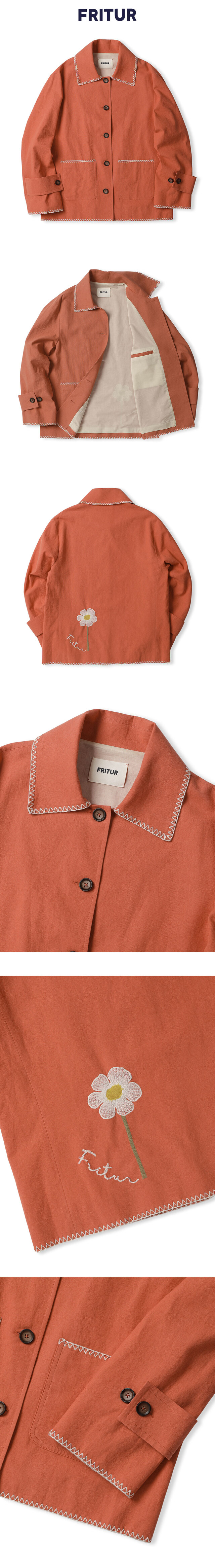 ★FRITUR★ The DAISY Stitch Work Jacket Red_F241JK02 The DAISY Stitch Work Jacket Red_F241JK02 - FRITUR
