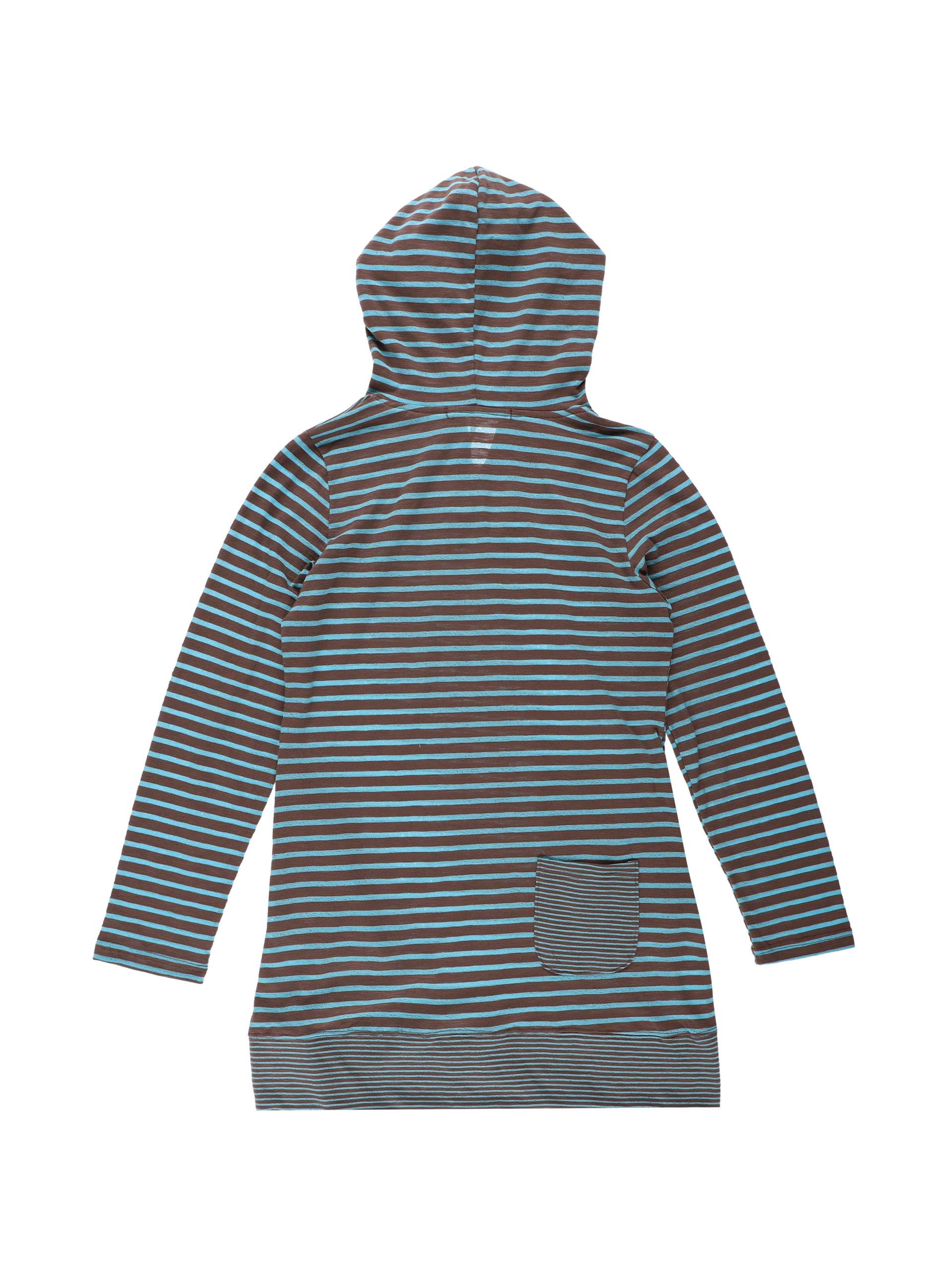 STRIPE HOODIE DRESS (BLUE MUD)