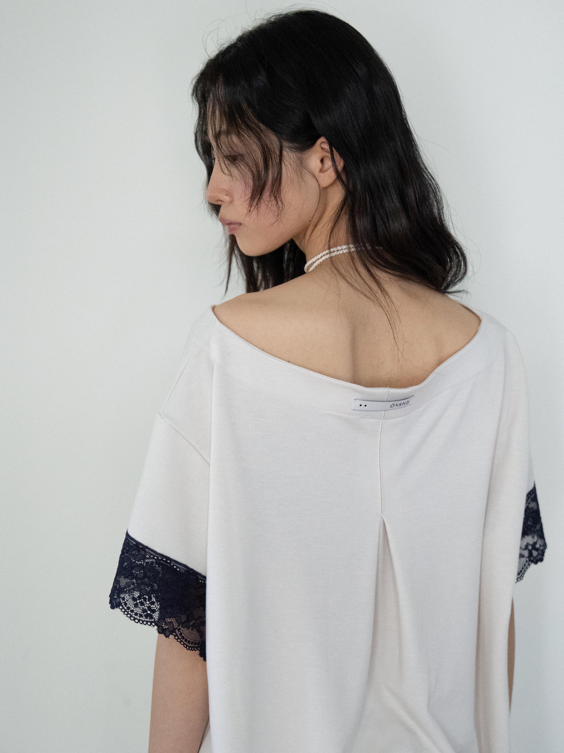 LACE LOOSE T (BEIGE)