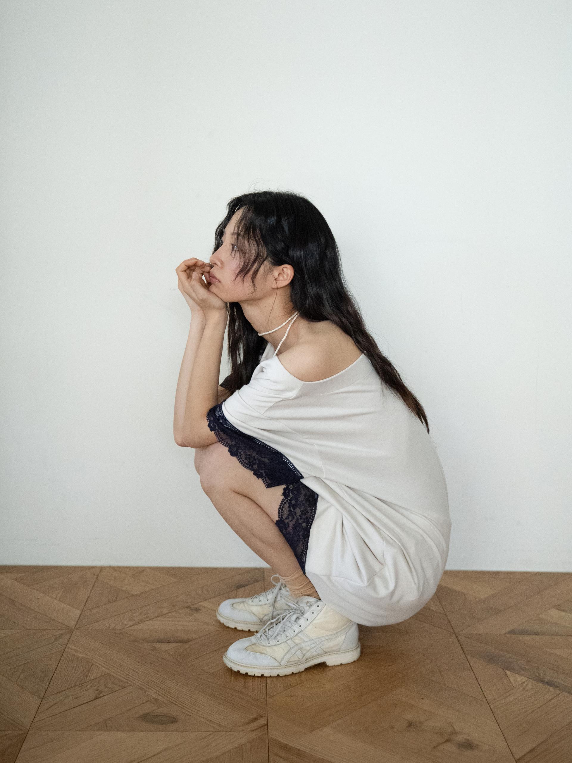 LACE LOOSE T (BEIGE)