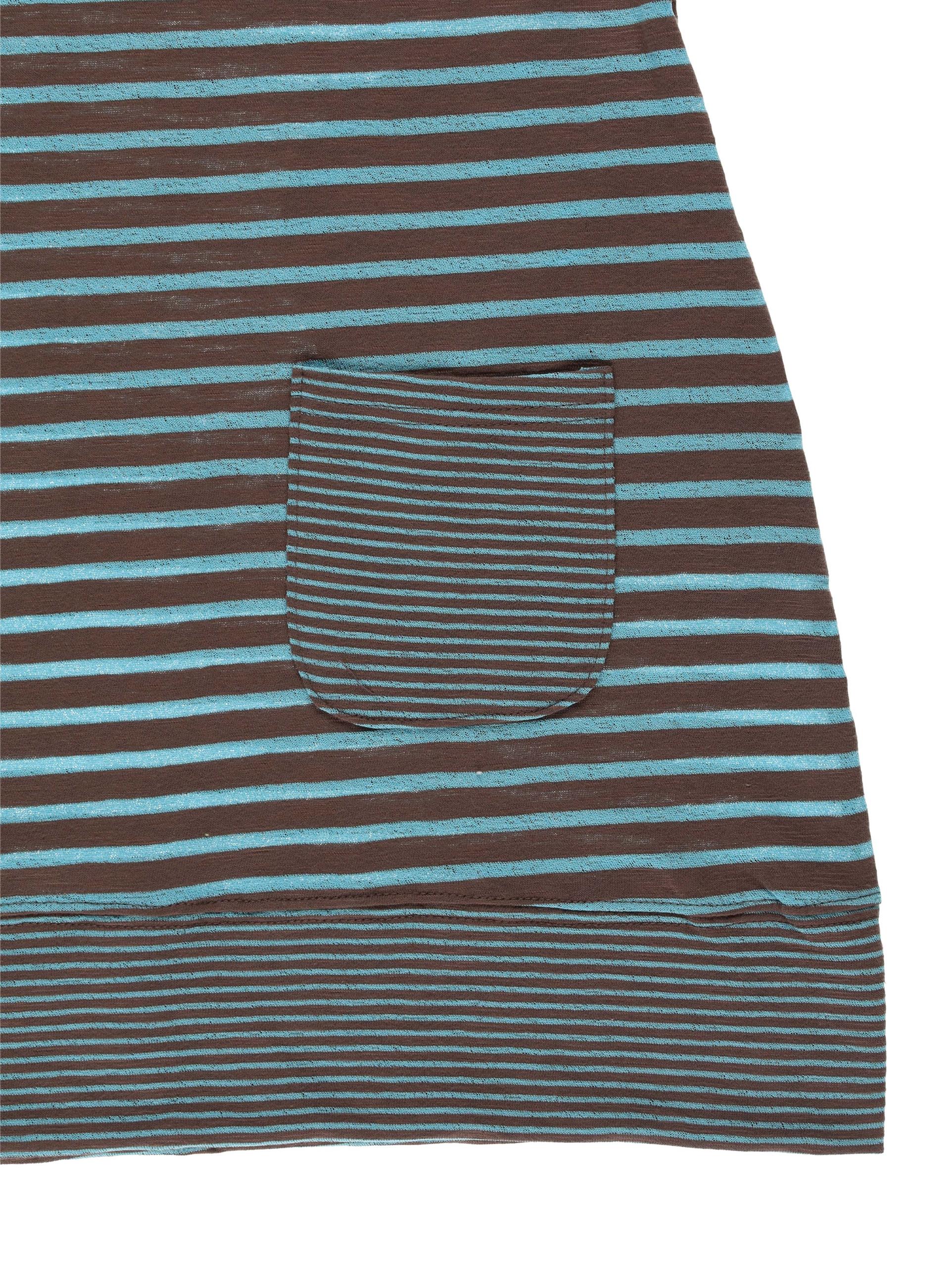 STRIPE HOODIE DRESS (BLUE MUD)