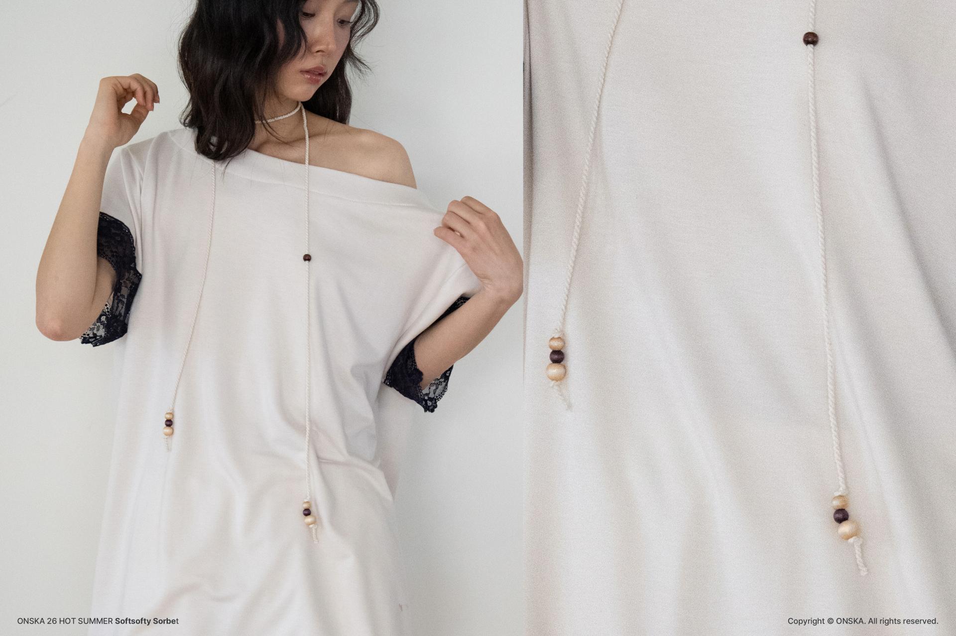 LACE LOOSE T (BEIGE)