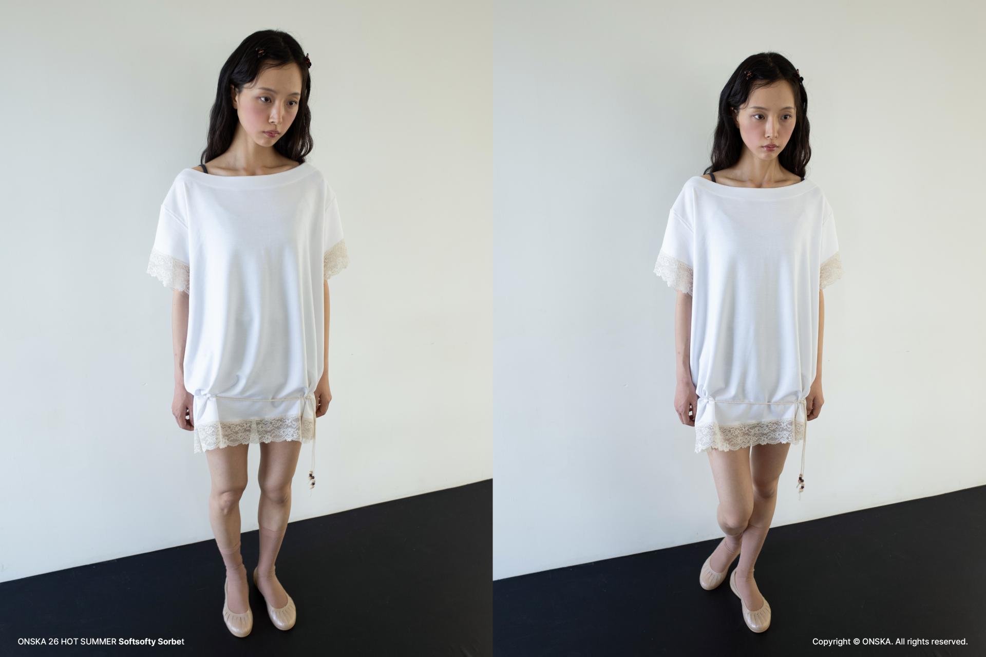 LACE LOOSE T (WHITE)