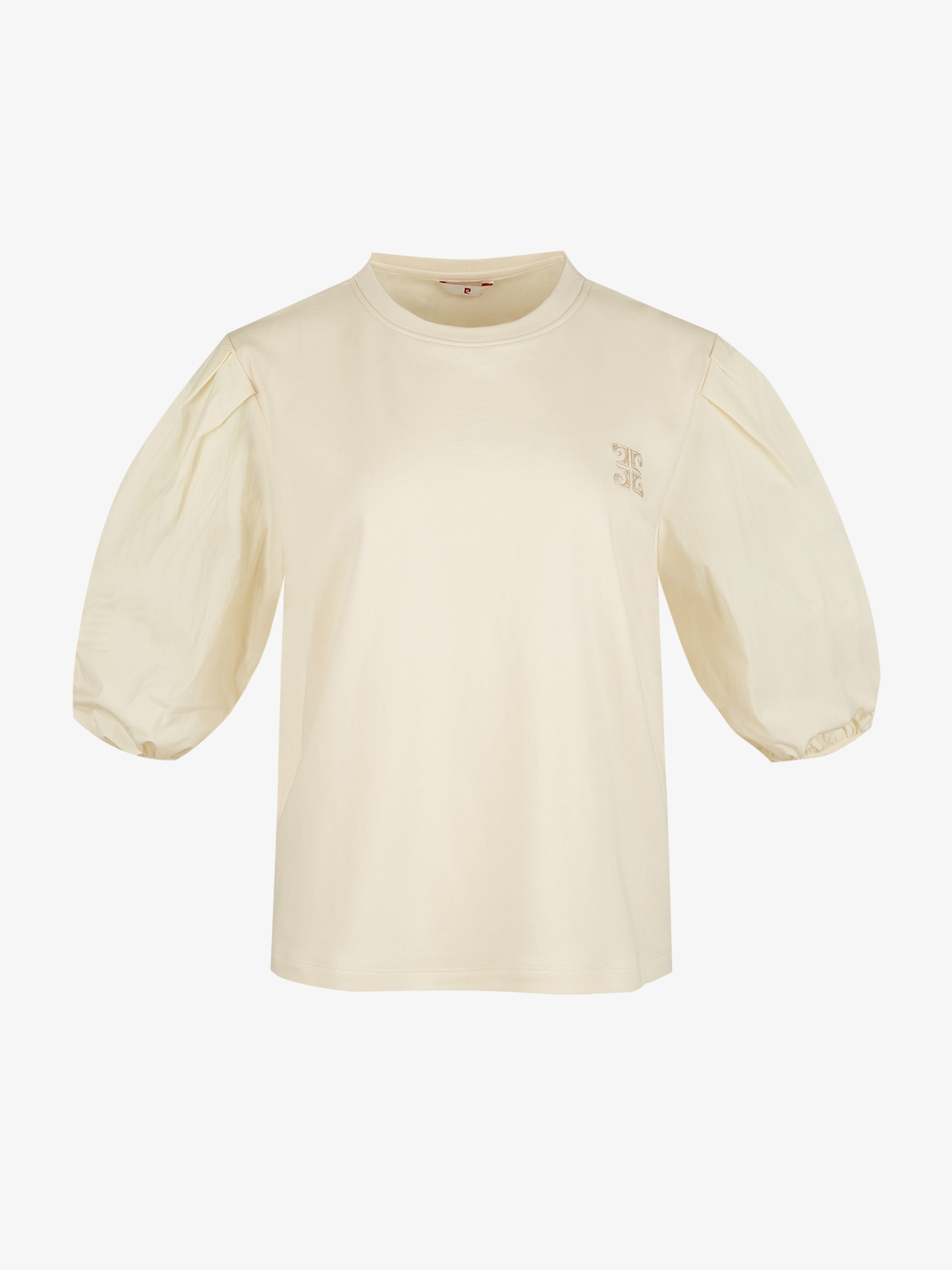 [피에르가르뎅] 우븐배색 체인자수 티셔츠 LOTS1402