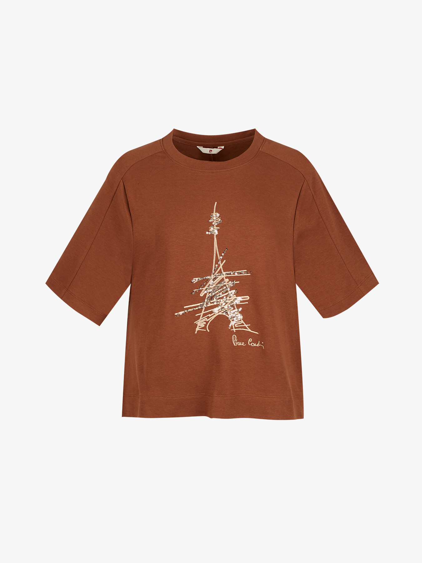 [피에르가르뎅] 에펠탑 자수 비딩 라운드 티셔츠 LOTS2410