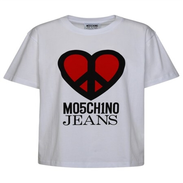 Moschino 여성 Jeans 로고 프린트 크루넥 티셔츠