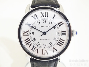 와치갤러리 까르띠에 롱드솔로 XL 스틸 가죽 시계 (N2081W)