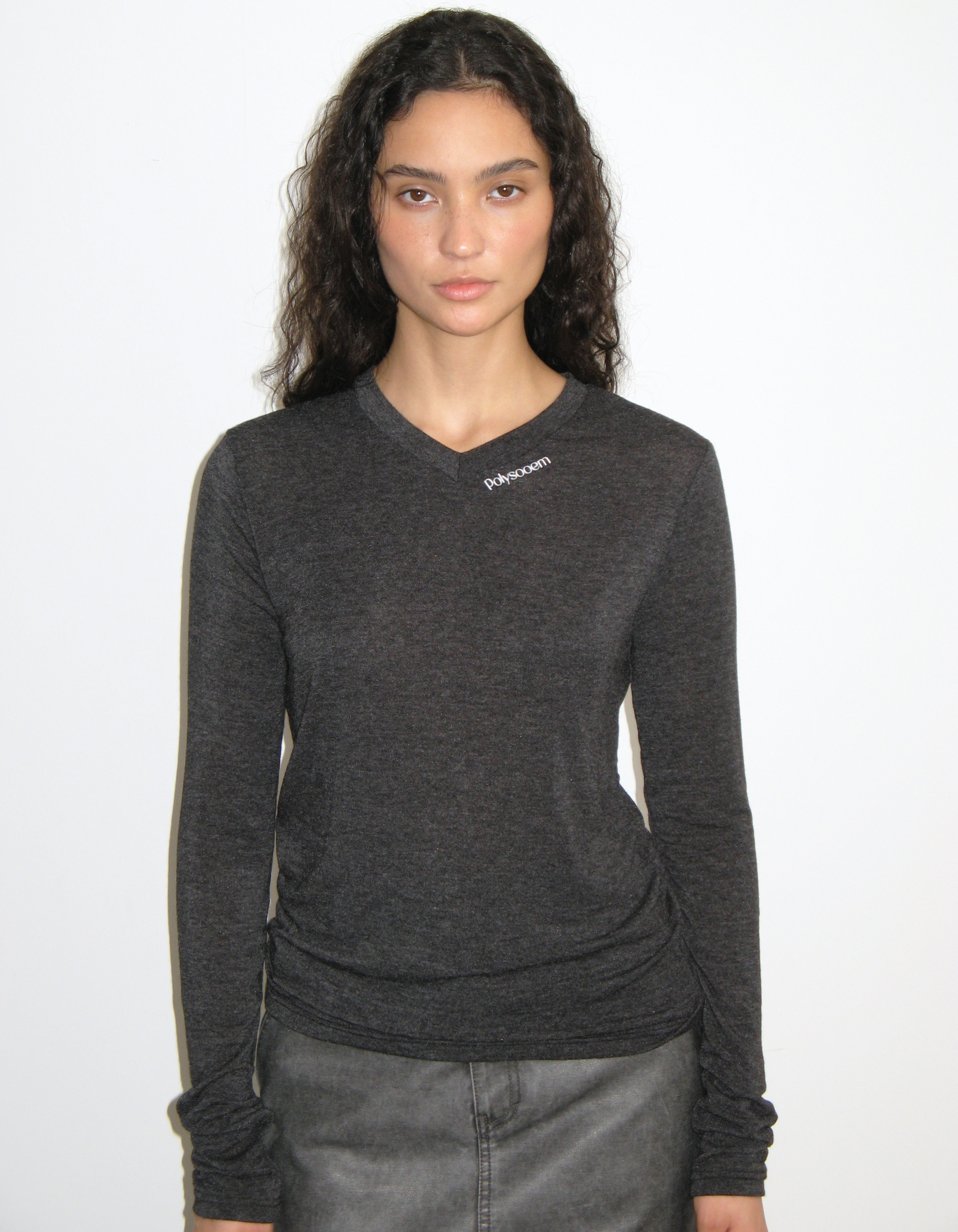 WASHED LEATHER WESTERN JACKET, CHARCOAL - polysooem
