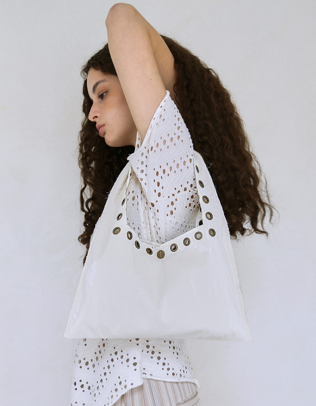 ★Polysooem★ FRINGED TWEED SHOULDER BAG, IVORY Designer fashion, Seoul-fully created | W Concept