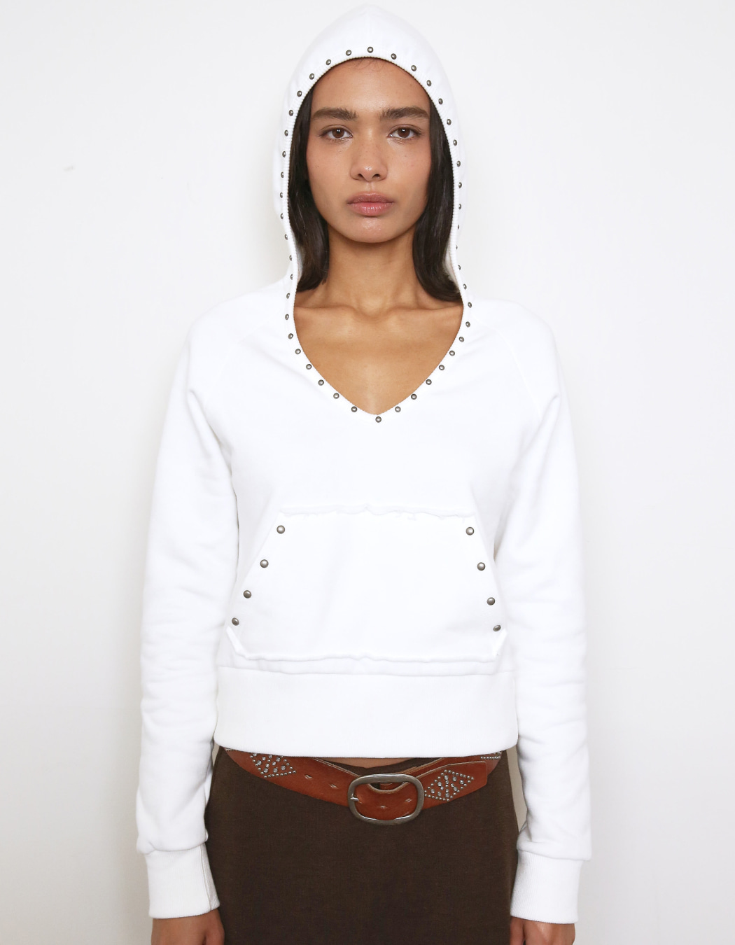 ★POLYSOOEM★ STUDDED NECK TEE Tops - Tops - polysooem