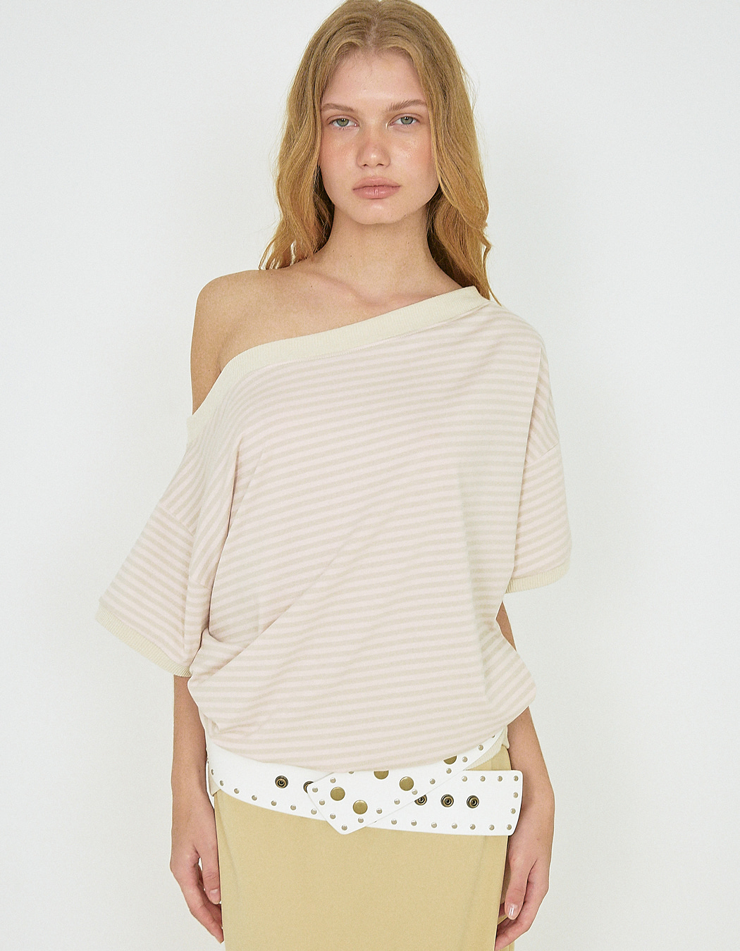 Tシャツ・カットソー Polysooem : 25SS / STRIPE ONE-SHOULDER TEE (4COLORS) New arrivals - New arrivals - polysooem