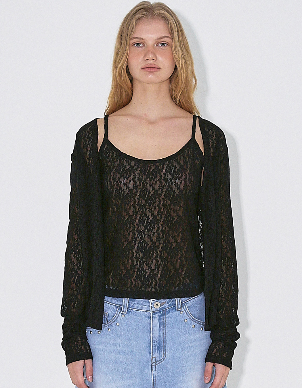 ★POLYSOOEM★ STUDDED NECK TEE Tops - Tops - polysooem