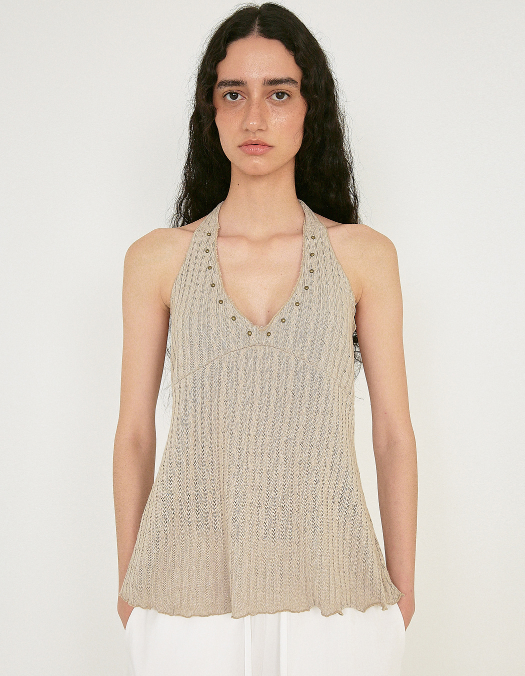 【Polysooem】25ss STUDDED NECK TEE Tops - Tops - polysooem