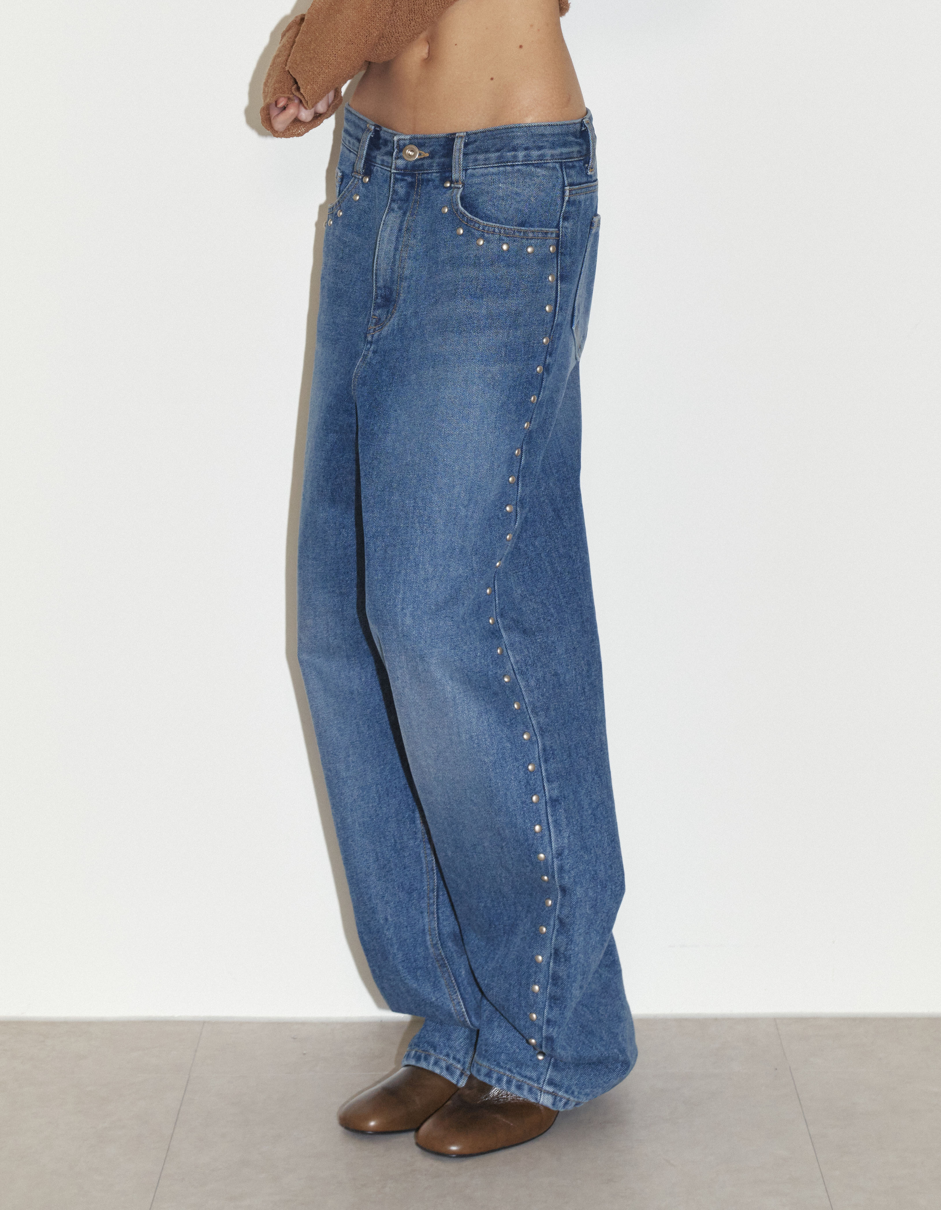 パンツ Polysooem SS STUDDED WASHED JEANS BLUE STUDDED WASHED JEANS, BLUE - polysooem