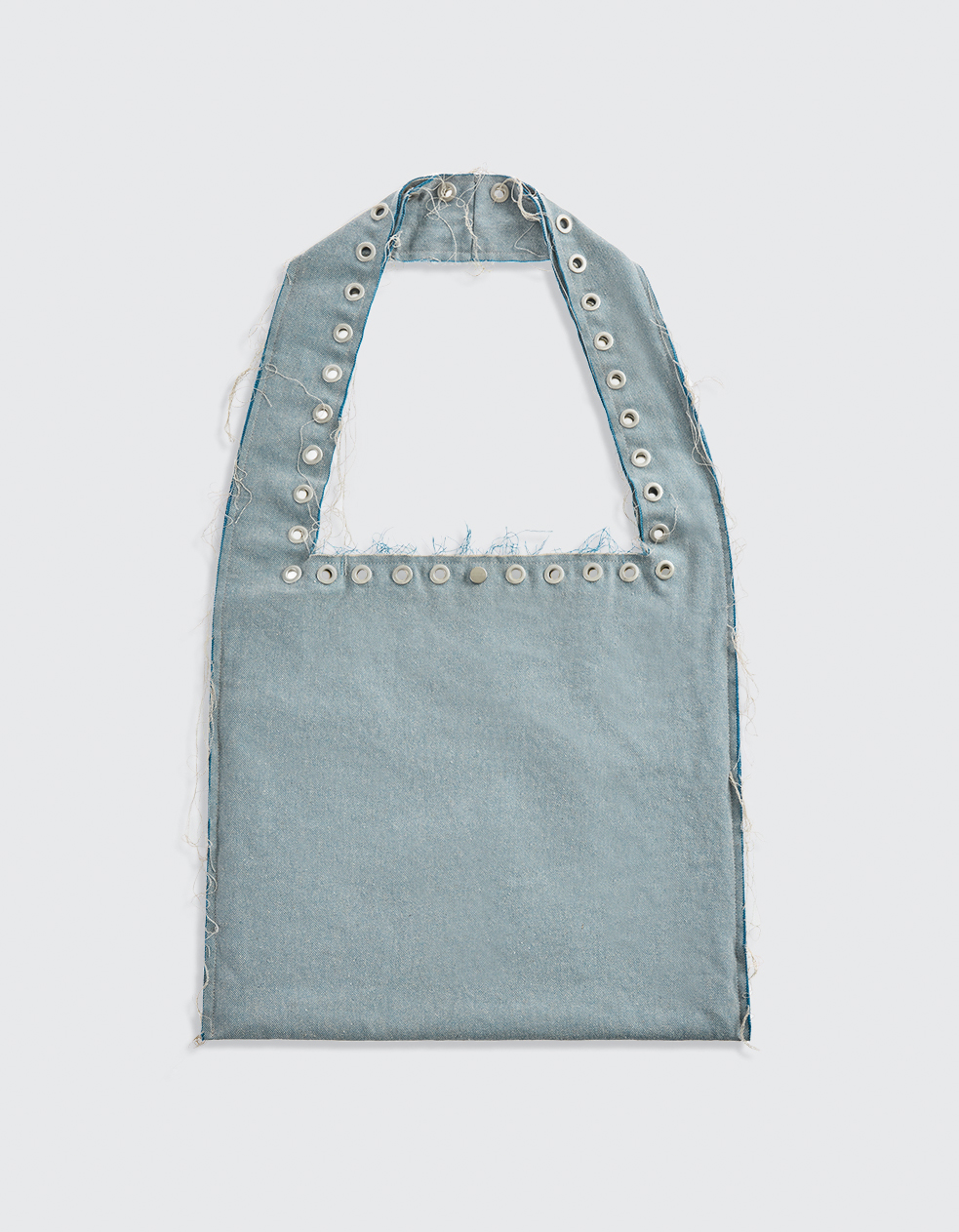 EYELET BIG CROSSBODY BAG, DENIM BLUE - polysooem