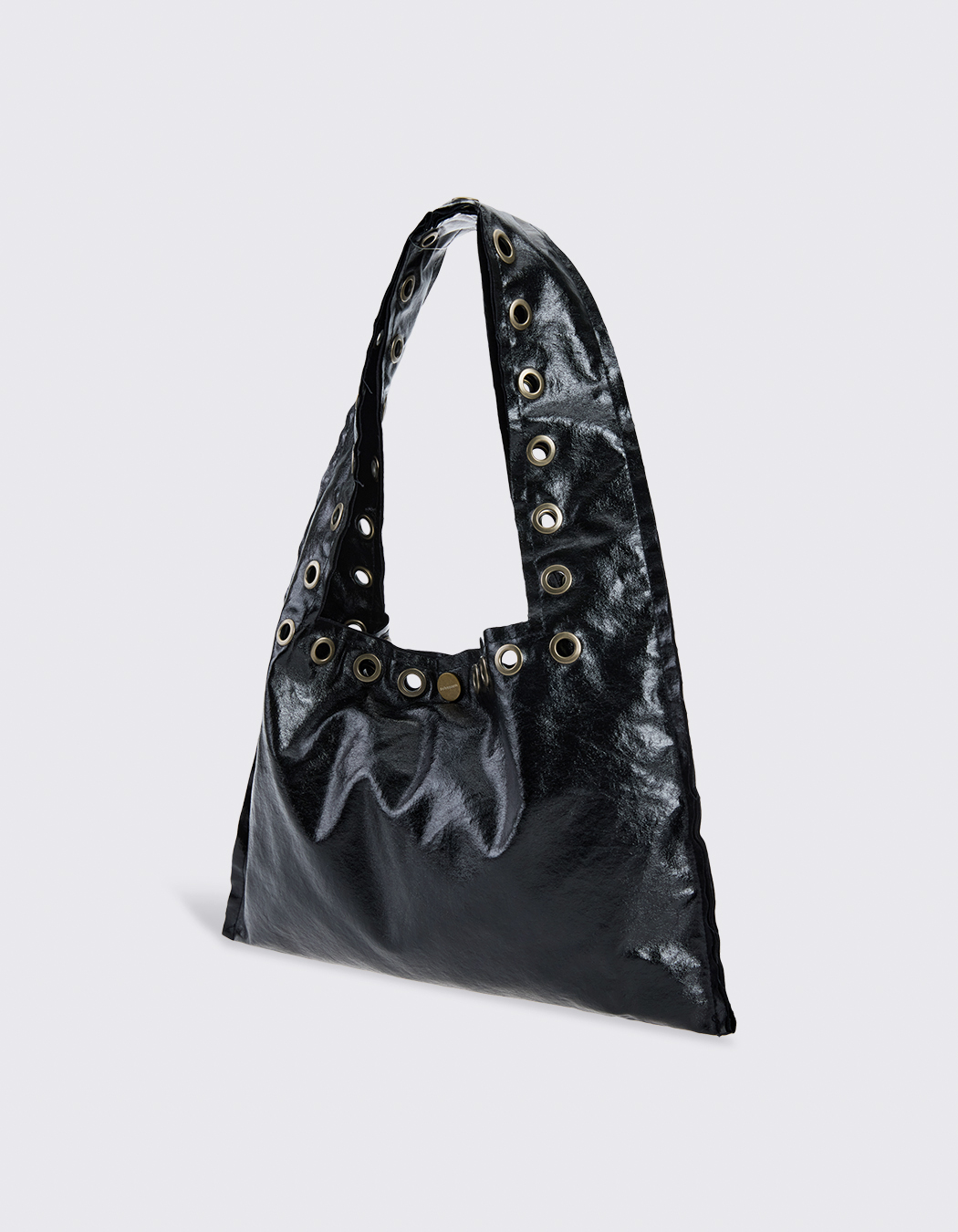 polysooem★韓国★人気シリーズ EYELET LLIC SHOULDER BAG EYELET METALLIC SHOULDER BAG, BLACK - polysooem
