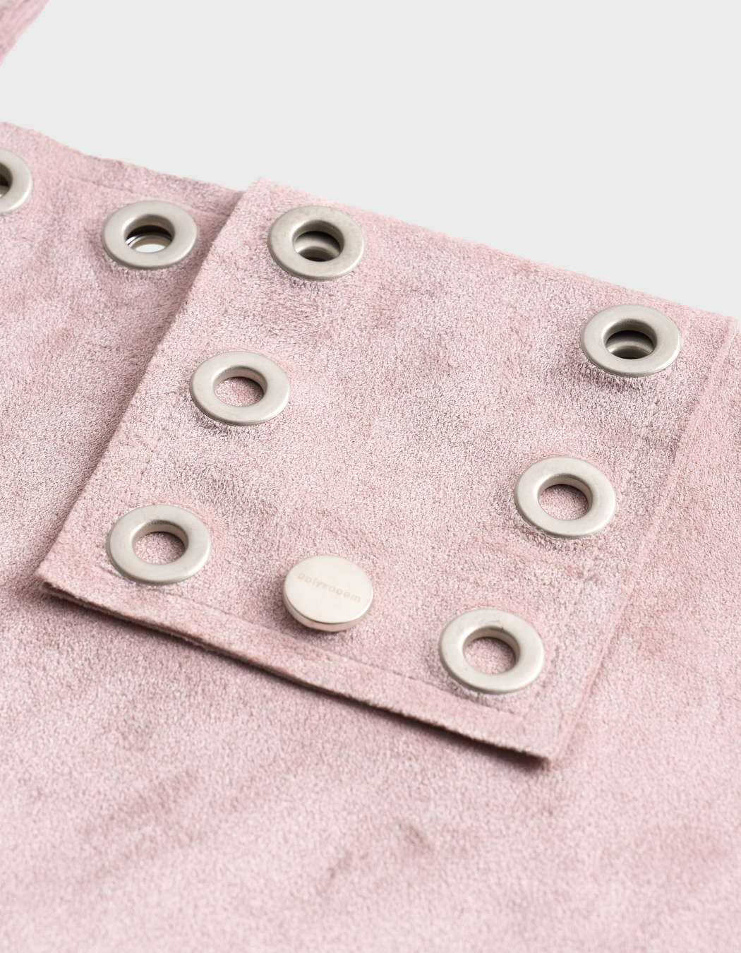 EYELET SUEDE SHOULDER BAG, PINK - polysooem EYELET SUEDE SHOULDER BAG, PINK - polysooem