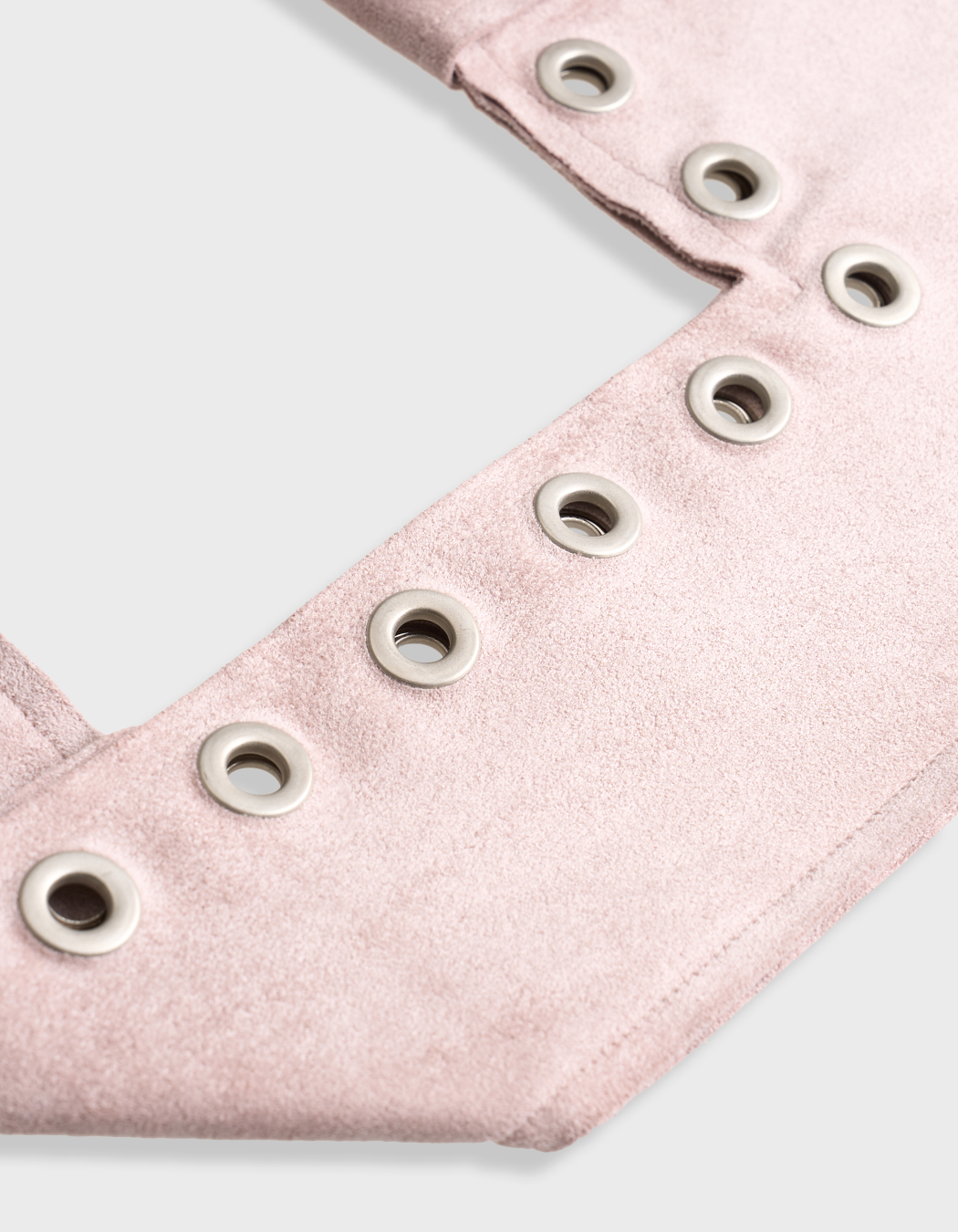 EYELET SUEDE SHOULDER BAG, PINK - polysooem