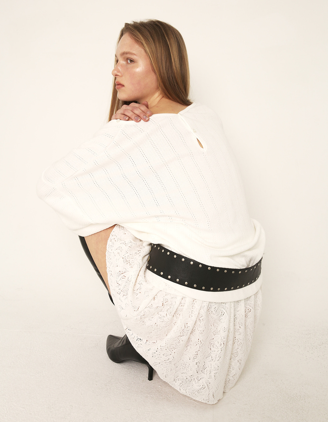 MULTI STUDDED BELT, BLACK - polysooem