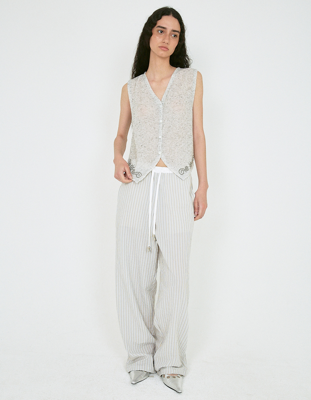 polysooem★韓国★人気シリーズ★STRIPE SUMMER PANTS STRIPE SUMMER PANTS, BEIGE - polysooem