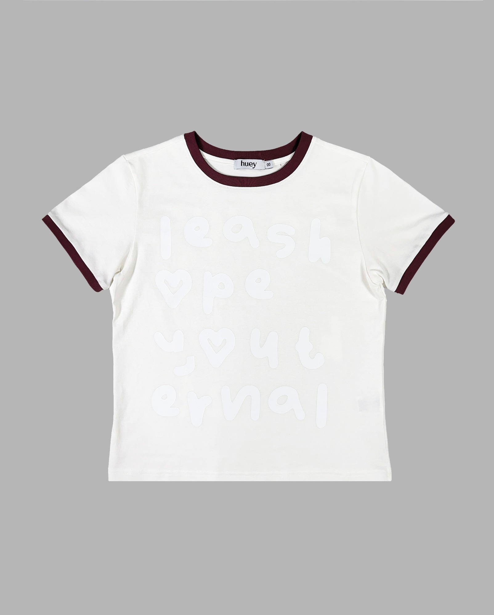 ALPHABET RINGER TEE WHITE - HUEY