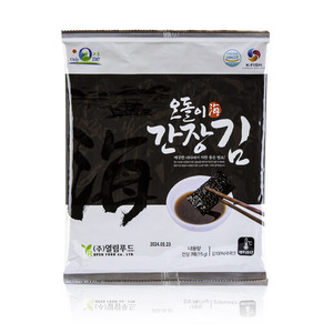 국내산 김 원초 100%로 만든 2번 구운 오돌이 간장김