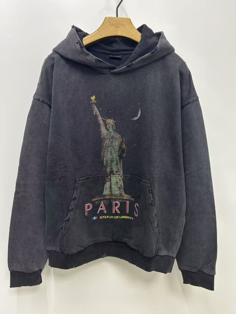 이**님 발렌시아가 아키타이프 플리스 파리 리버티 오버사이즈 후디 블랙 739024TQVS11083 QC 검수사진