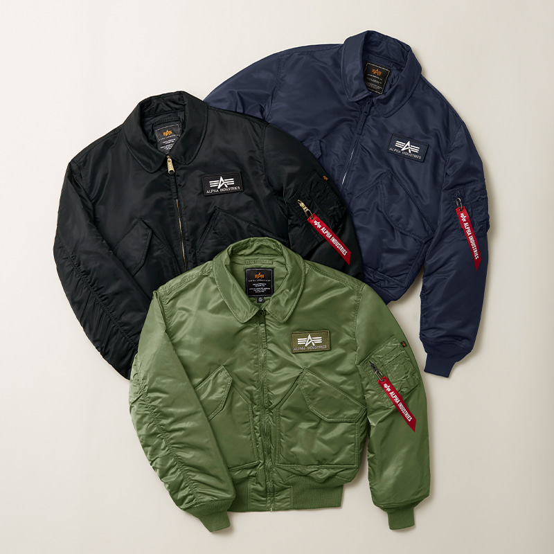 알파 인더스트리 CWU 45/P FLIGHT JACKET BLACK