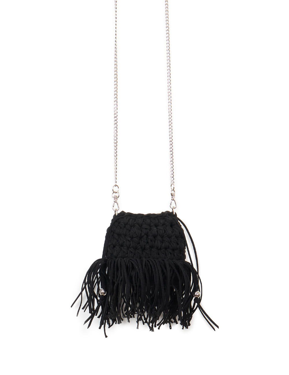 Fringe Mini Flap Bag with Floral Pattern