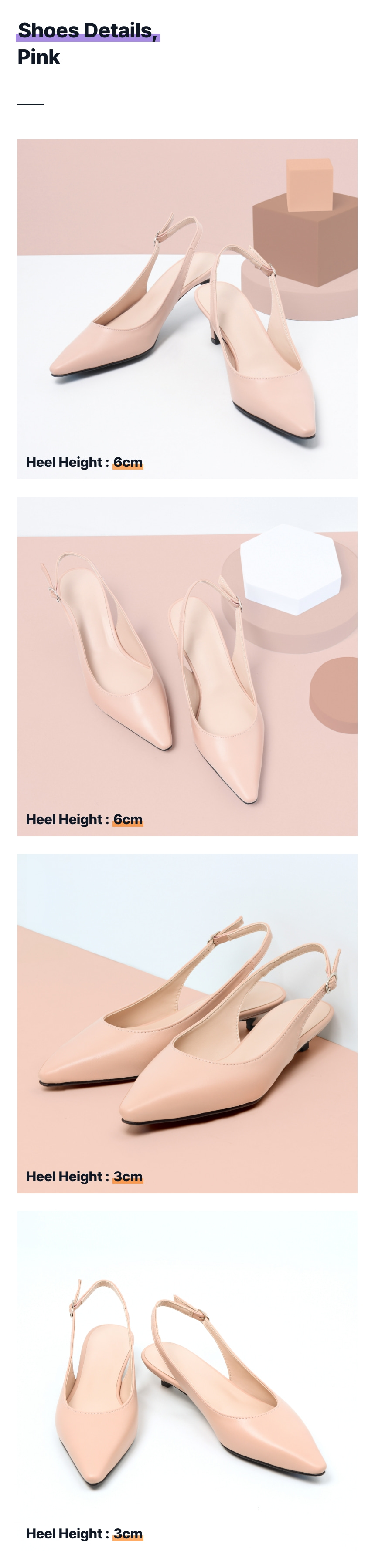 루엘라 스틸레토 슬링백힐 3cm/6cm 상세 이미지 11