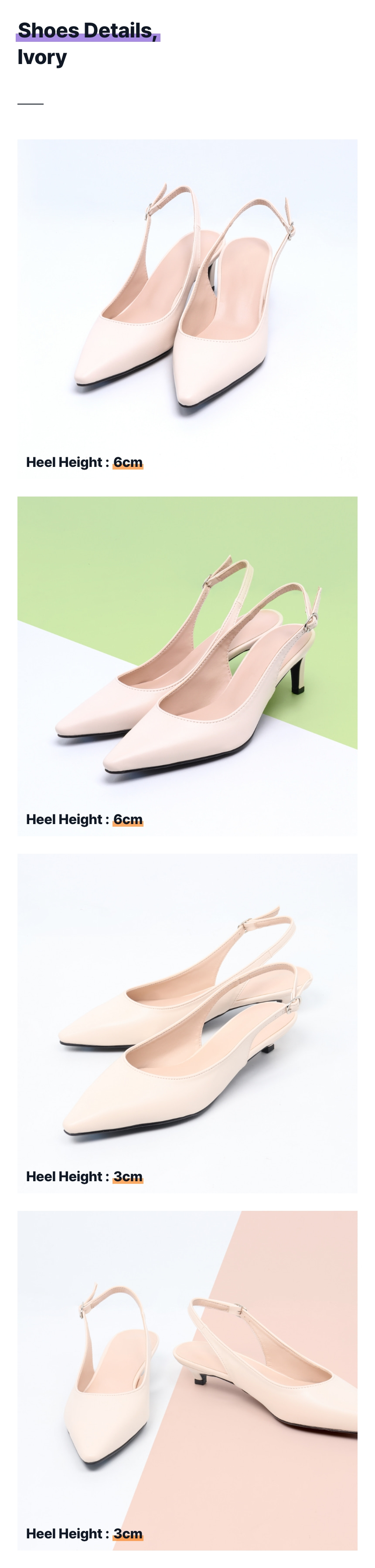 루엘라 스틸레토 슬링백힐 3cm/6cm 상세 이미지 10