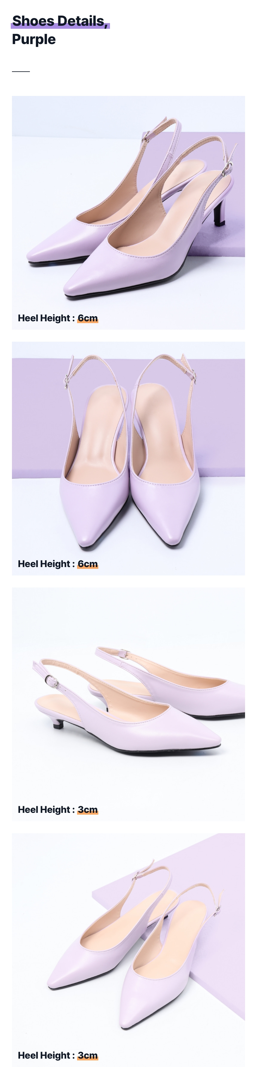 루엘라 스틸레토 슬링백힐 3cm/6cm 상세 이미지 12
