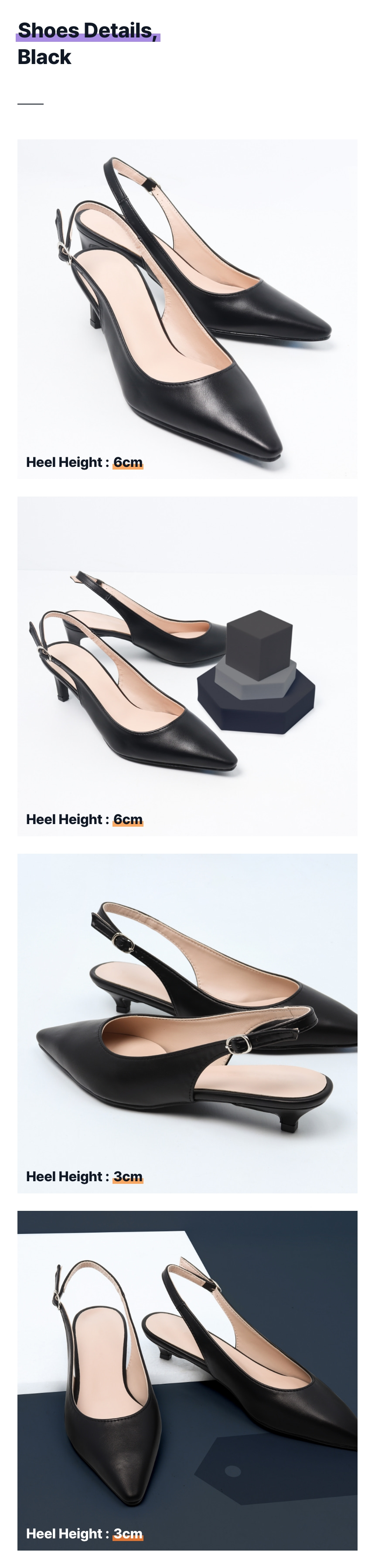 루엘라 스틸레토 슬링백힐 3cm/6cm 상세 이미지 13
